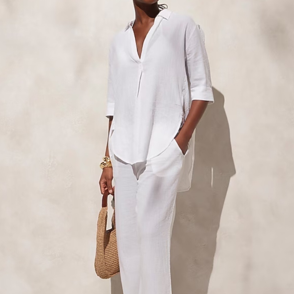 NWT J Crew White Popover Shirt Airy Gauze Size Various - Picture 3 of 9